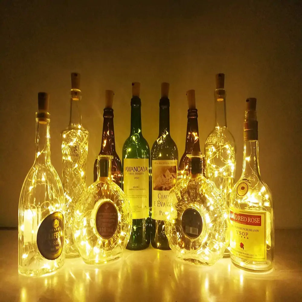 Botella de Vino con Luces LED