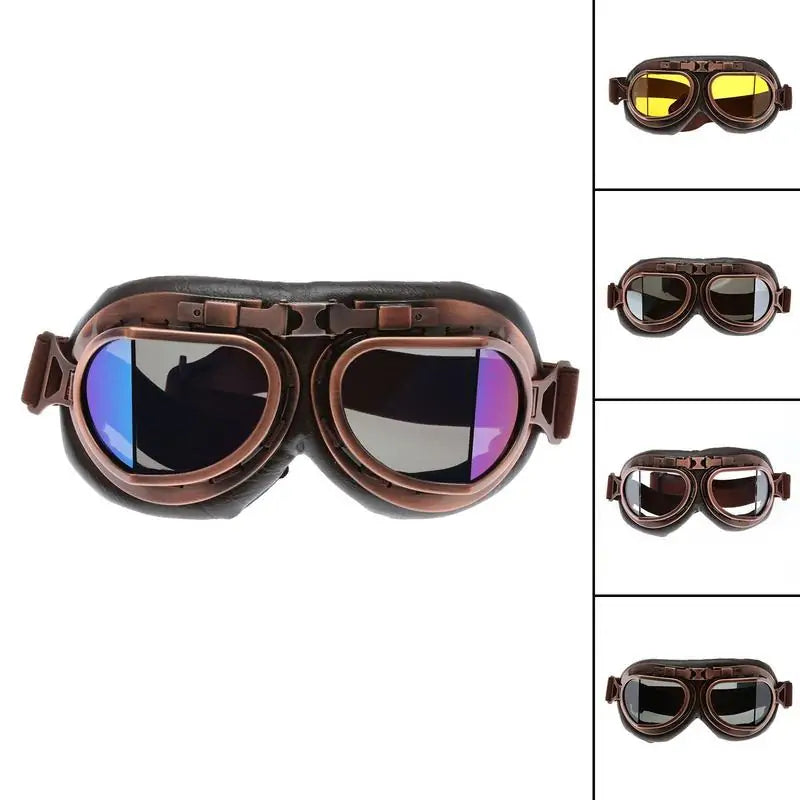 Gafas de moto de cobre retro steampunk