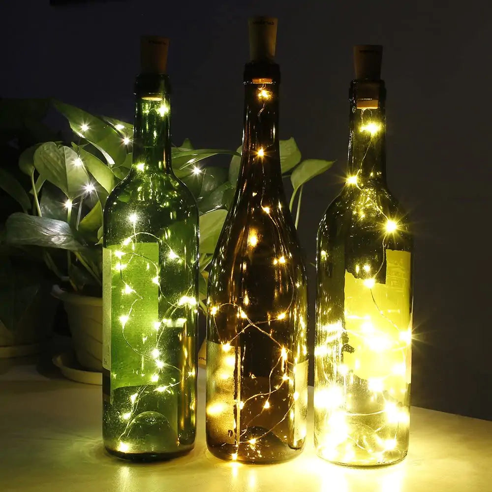 Botella de Vino con Luces LED